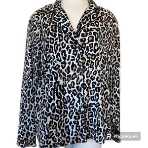Banana Republic Factory Leopard Button Down Pajama Top Size XL